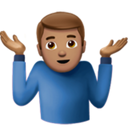 man shrugging: medium skin tone