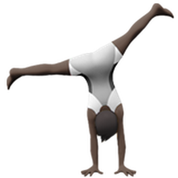 person cartwheeling: dark skin tone