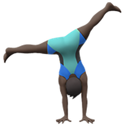 man cartwheeling: dark skin tone