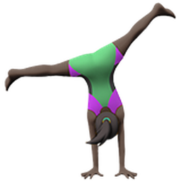 woman cartwheeling: dark skin tone