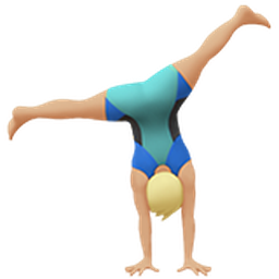 man cartwheeling: medium-light skin tone