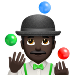 man juggling: dark skin tone
