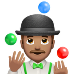 man juggling: medium skin tone