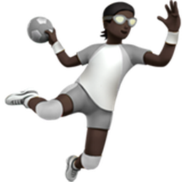 person playing handball: dark skin tone