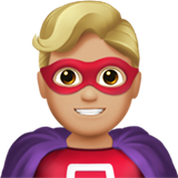 man superhero: medium-light skin tone