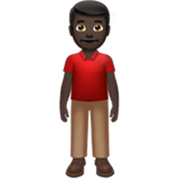 man standing: dark skin tone