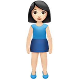 woman standing: light skin tone