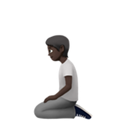 person kneeling: dark skin tone