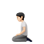 무릎을 꿇은 사람: 하얀 피부