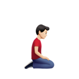man kneeling: light skin tone, facing right
