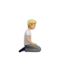 person kneeling: medium-light skin tone, facing right