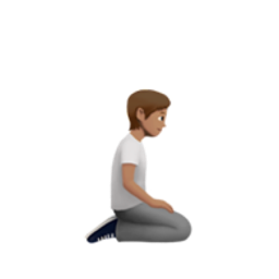 person kneeling: medium skin tone, facing right