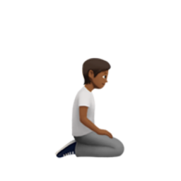 person kneeling: medium-dark skin tone, facing right