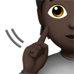 deaf person: dark skin tone