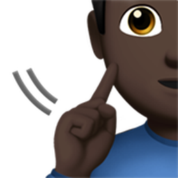 deaf man: dark skin tone