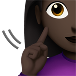 deaf woman: dark skin tone