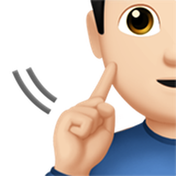 deaf man: light skin tone