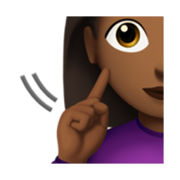 deaf woman: medium-dark skin tone