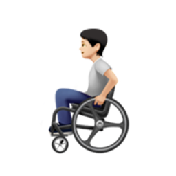 person in manual wheelchair: light skin tone