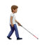 지팡이를 든 사람: 갈색 피부 오른쪽을 향한