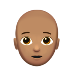person: medium skin tone, bald