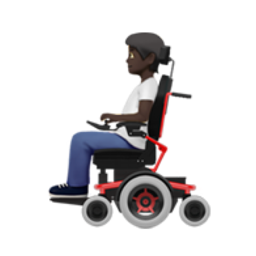 person in motorized wheelchair: dark skin tone