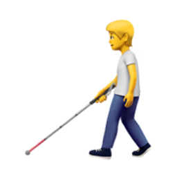 person with white cane