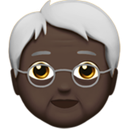 older person: dark skin tone