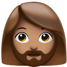 woman: medium skin tone, beard