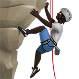 person climbing: dark skin tone