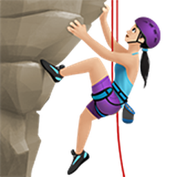 woman climbing: light skin tone