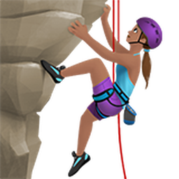 woman climbing: medium skin tone
