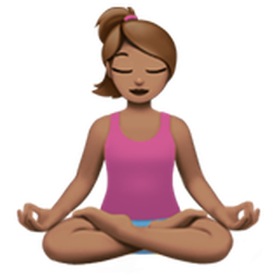 woman in lotus position: medium skin tone