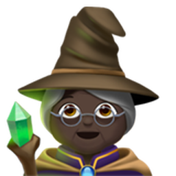 woman mage: dark skin tone