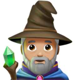 man mage: medium-light skin tone