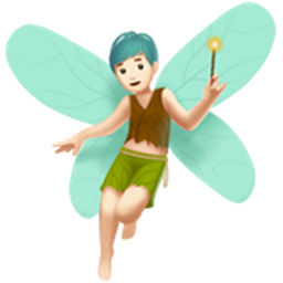 man fairy: light skin tone