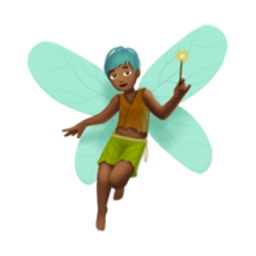 man fairy: medium-dark skin tone