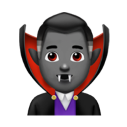man vampire: medium-dark skin tone