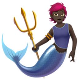 merperson: dark skin tone