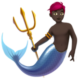 merman: dark skin tone