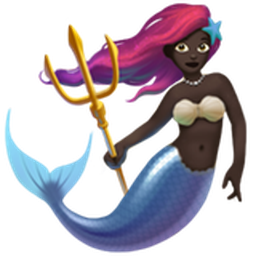 mermaid: dark skin tone