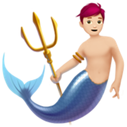 merman: light skin tone