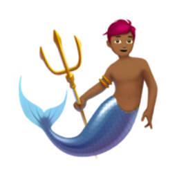 merman: medium-dark skin tone