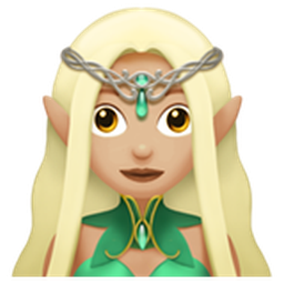 woman elf: medium-light skin tone