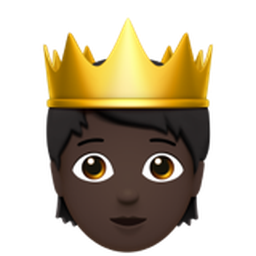 person with crown: dark skin tone