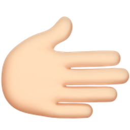 rightwards hand: light skin tone