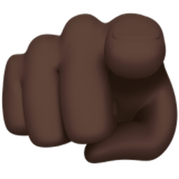 index pointing at the viewer: dark skin tone