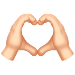 heart hands: light skin tone