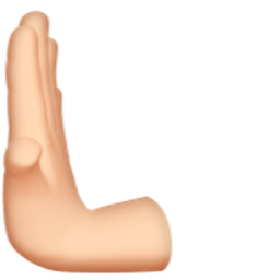 왼쪽으로 밀치는 손: 하얀 피부