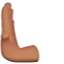 왼쪽으로 밀치는 손: 갈색 피부
